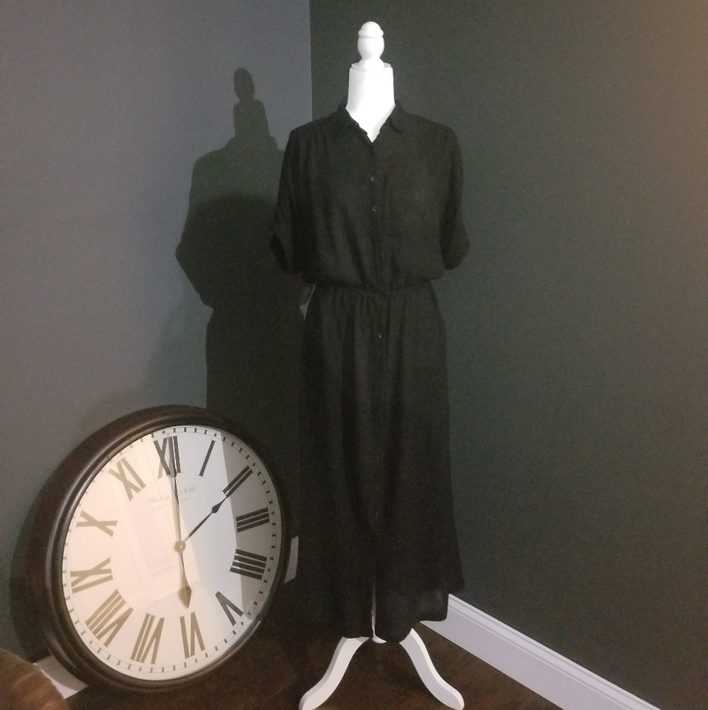 Vintage long Black dress with pockets